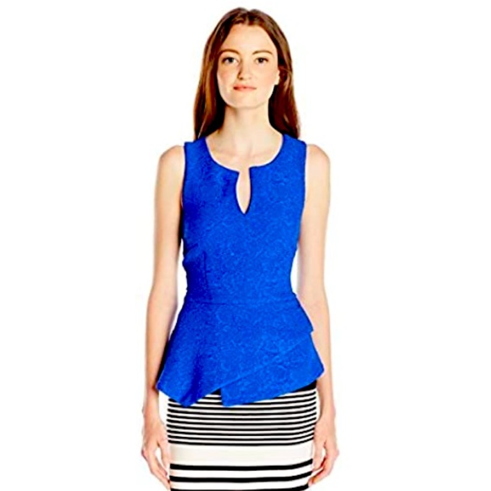 XOXO Women's Textured Woven Peplum Top